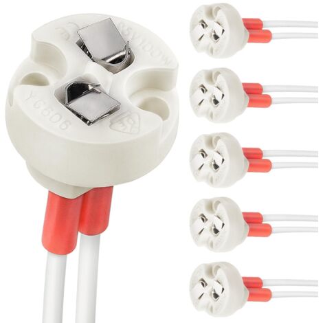 Base de Bi-Pin, G4, GU5.3, G6.35, GY6.35, GX5.3 MR16, GZ4 MR11, support de lampe de corps en céramique à douille incandescente halogène (6pcs)