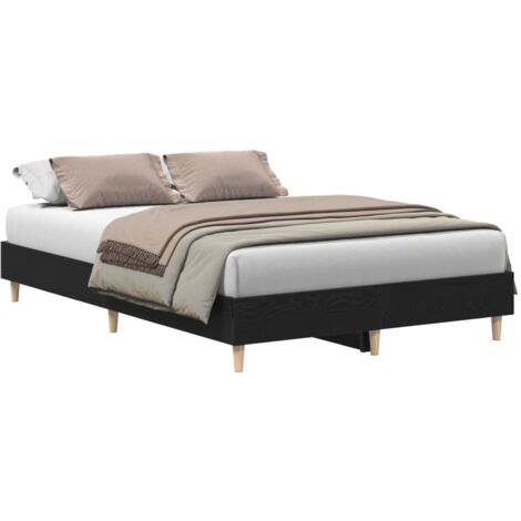 Base de cama  120x190 cm de madera de roble negro vidaXL
