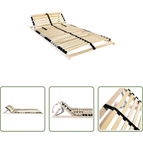 Base de cama - Somier de lamas Marrón 100 x 190 cm Madera de Haya Sólida