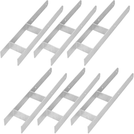 Base de columna KOTARBAU® H para instalación en pared con soporte de anclaje de acero galvanizado de 120 mm (juego de 6)
