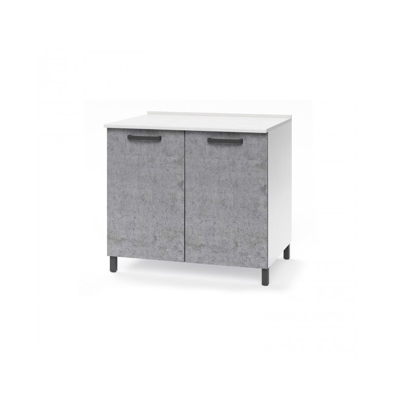 Base de cuisine 80x50x85 cm en bois blanc frêne et béton - Antartide