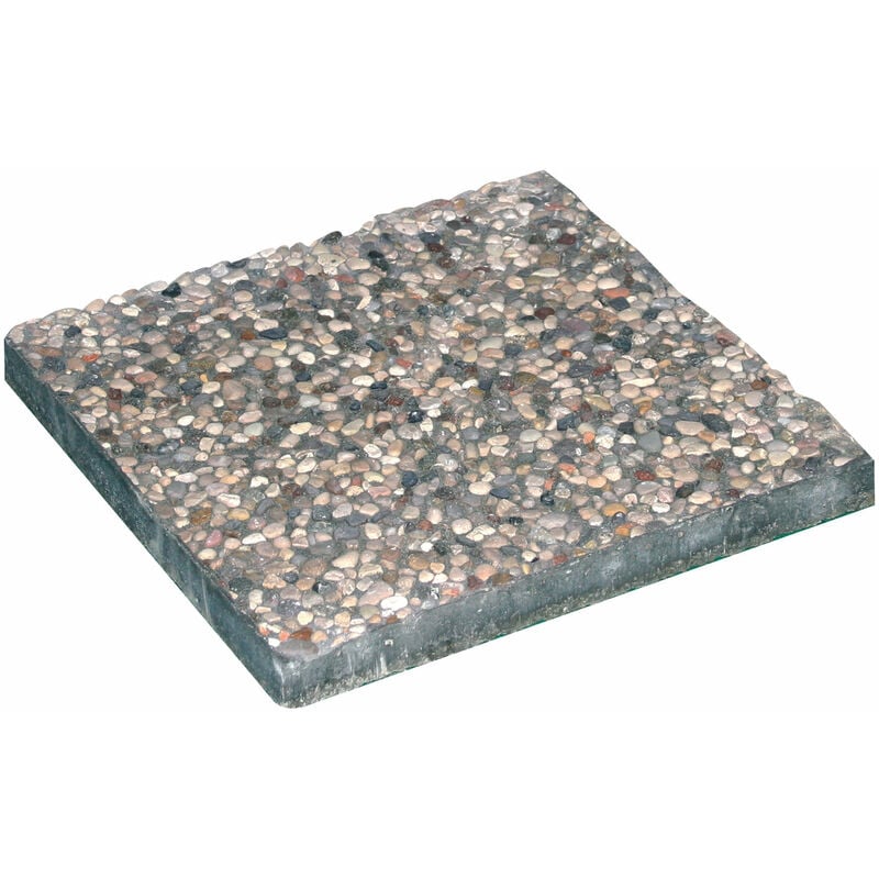 Base de dalle carrée en marbre et gravier pour parapluies avec une base croisée 21 Kg Grigio (50x50) - 21 Kg Grigio (50x50)