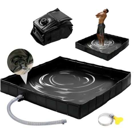 Base de douche pliable Receveur de douche portable avec tuyau de vidange : base de tente de douche grande tente de douche mobile extérieur tente camping auvent base pour baignoire