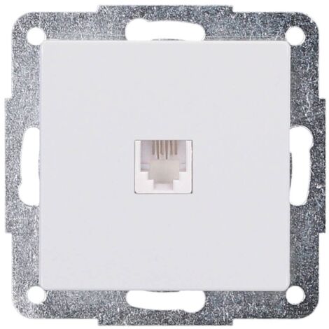 Base de empotrar con toma de teléfono blanco GSC