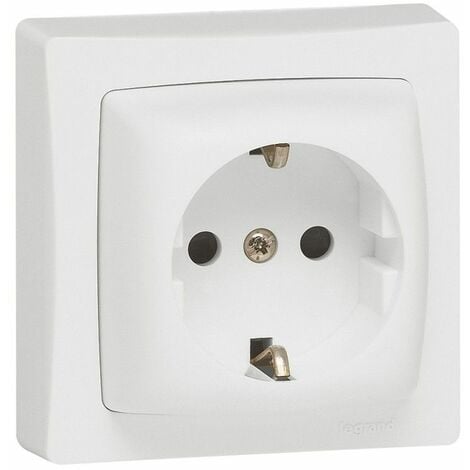Base de enchufe 2P+TT blanco monoblock Legrand Oteo 086031