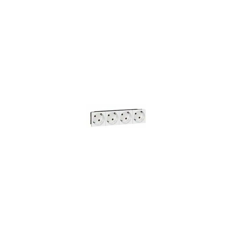 

Legrand - Base de enchufe 2P+TT cuádruple blanco Mosaic 77254