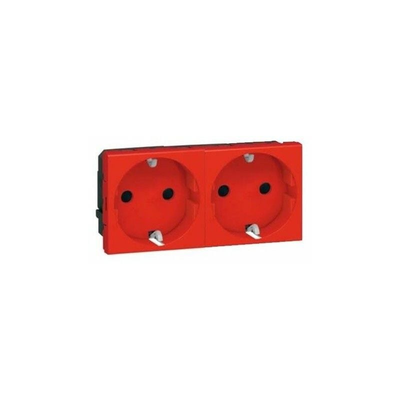 

Legrand - Base de enchufe 2P+TT doble rojo Mosaic 77272