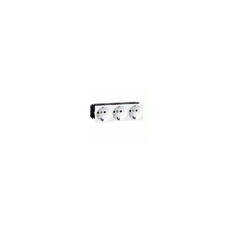 

Legrand - Base de enchufe 2P+TT triple blanco Mosaic 77603 emb. tornillos