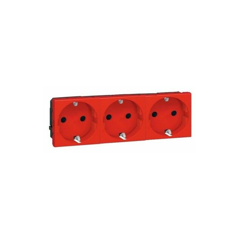 

Legrand - Base de enchufe 2P+TT triple rojo Mosaic 77273