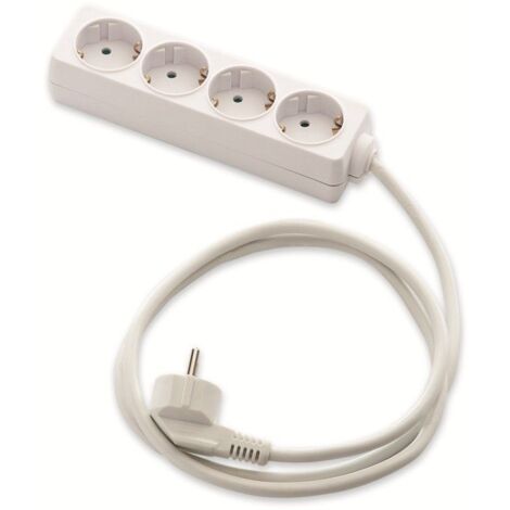 Base de enchufe 4 tomas sin interruptor  Blanco