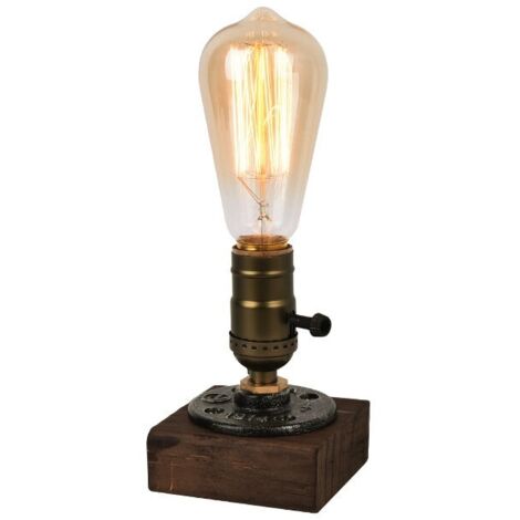 Base de lampe de table industrielle vintage pour ampoule Edison E26, lampe décorative antique de style steampunk, chevet décoratif de lampe de table vintage, pour bar de café de chambre à coucher de s