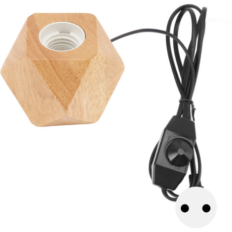 Base de Lampe en Bois Diamant Moderne avec Douille E27, Petit Support pour Lampe de Table, Décoration Maison, Prise UE 220V
