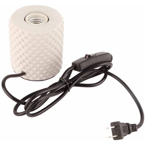 Base de Lampe Vintage en Ciment avec Interrupteur - Support E26 E27 pour Ampoules, Luminaire de Bureau Miniature, Décoration Éclairage Maison, Prise US 85‑265V