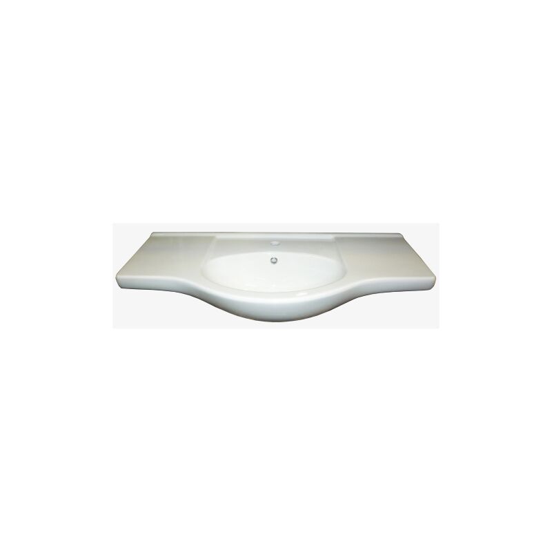 Lavabo en ce'ramique inte'gral cm 105 base pour meuble de salle de bain mm1050x493x200h