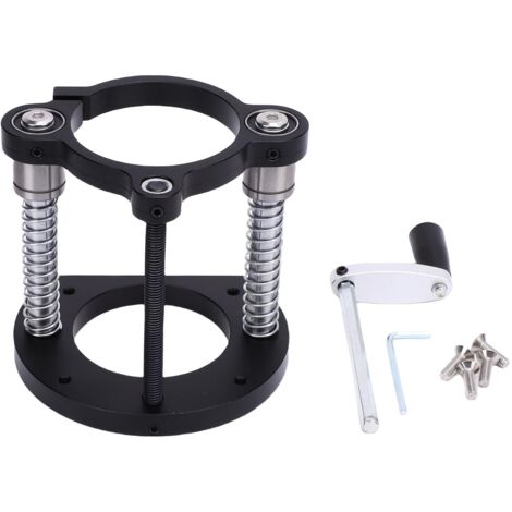 Base de levage de routeur, serrage à 2 mâchoires, manivelle pour petite Machine de découpage de 64 à 66mm, chanfreinage de fente, noir