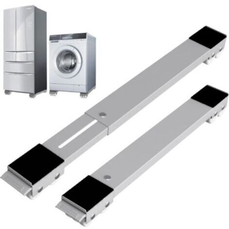 Base de machine à laver avec frein, base mobile réglable pour lave-linge, sèche-linge, réfrigérateur, charge 300 kg, gris