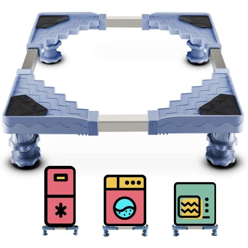 Houhence - Rehausseur machine a laver 50 cm-66 cm Réduction du Bruit Effet pour Réfrigérateur/Machine à Laver/Sèche-Linge, Stent Support Charge 300 kg