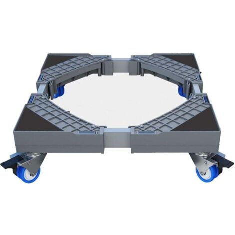 Base de Machine à Laver Support de Base Réglable avec 4 Roues et 4 Pieds pour Réfrigérateur Sécheuse Laveuse (4 roues)
