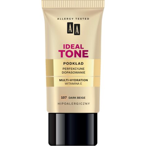 Base de maquillaje AA Ideal Tone 107 Beige oscuro: ajuste perfecto y cobertura durante 16 horas
