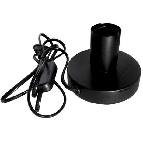 BASE DE MESA NEGRA E27 CON CABLE E INTERRUPTOR
