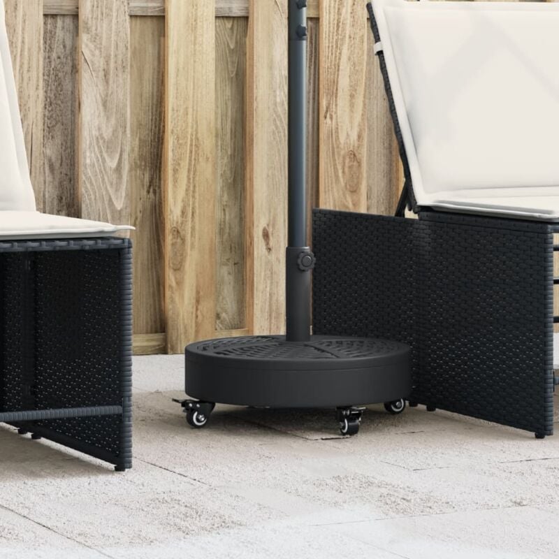 Base de parasol avec roues pour mâts Ø38 / 48 mm 27 kg rond Vidaxl