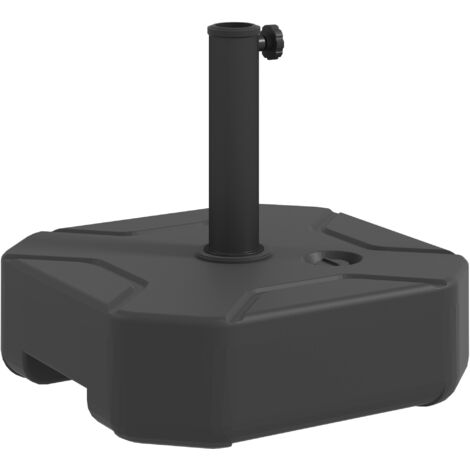 Base de parasol carrée 25 kg – compatible avec 38/48 mm, rechargeable 