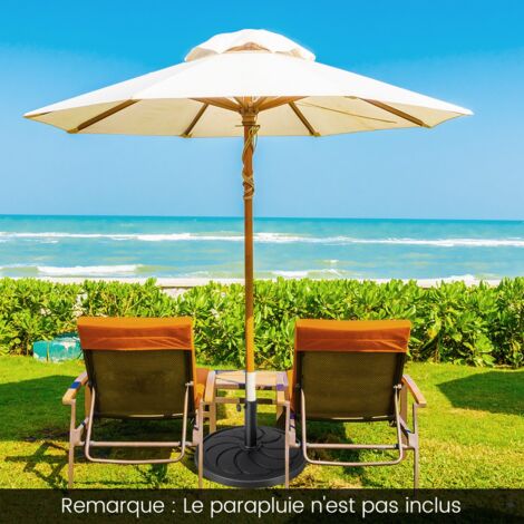 Base de Parasol D'Extérieur 18 kg Support de Parasol Rond Diamètre 54 cm S'Adapte aux Poteaux de Parasol 38/48 mm DESIGN IN