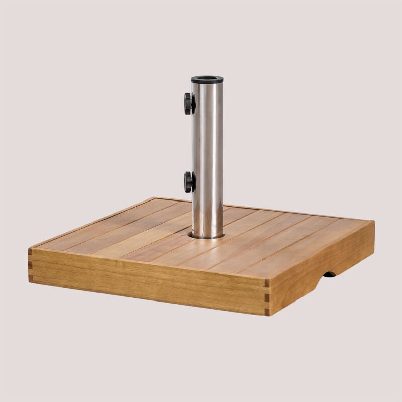 Base de parasol carrée (48x48 cm) en bois Canco Sklum naturel