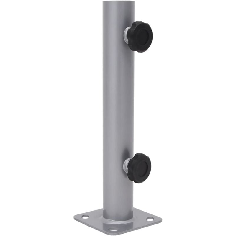 Base de parasol pour mât Ø32/34/38 mm argenté acier