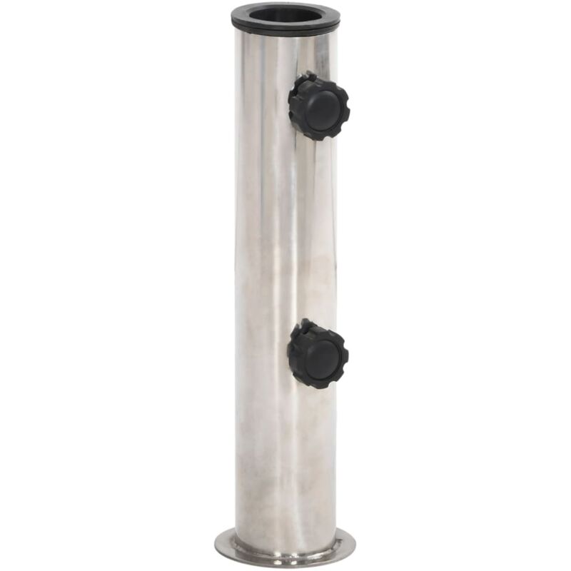 Base de parasol pour mât Ø38/48 mm argenté inox Vidaxl