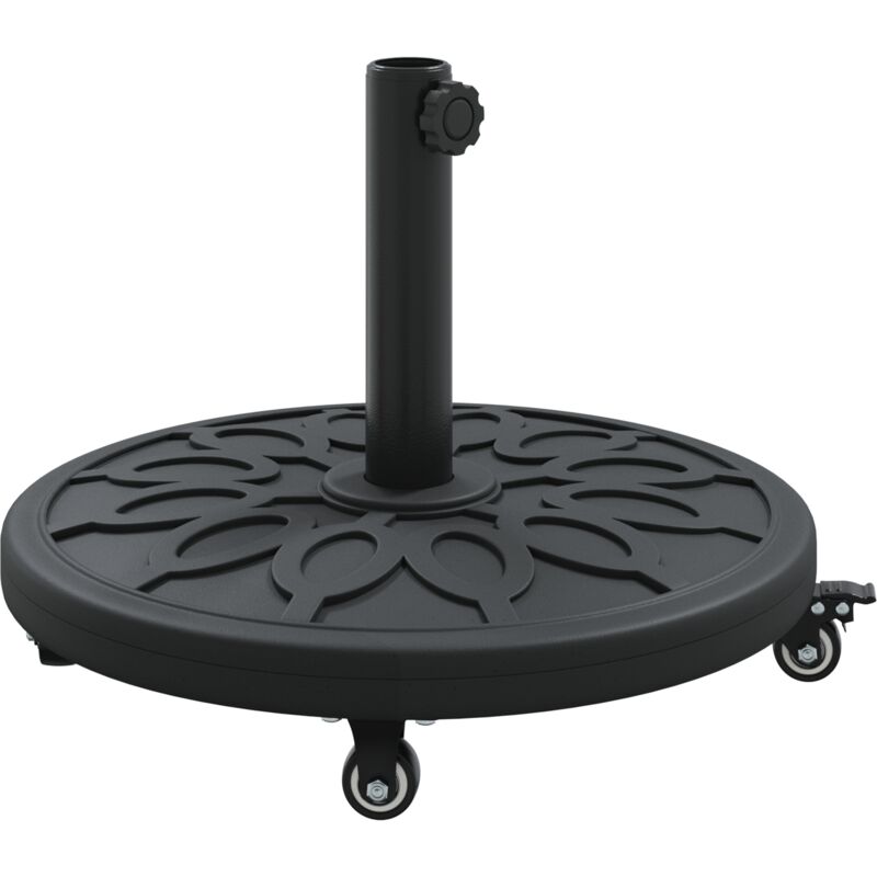 Base de Parasol vidaXL avec Roues pour Poteaux Ø38-48 mm 13 kg Rond