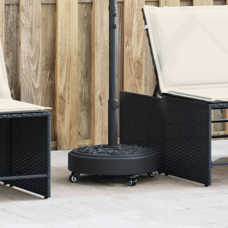Base de parasol avec roues pour mâts Ø38 / 48 mm 27 kg rond - Vidaxl