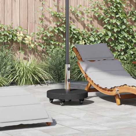 Base de parasol roulant pour poteaux de Ø38/48 mm - Granit noir, 30 kg.