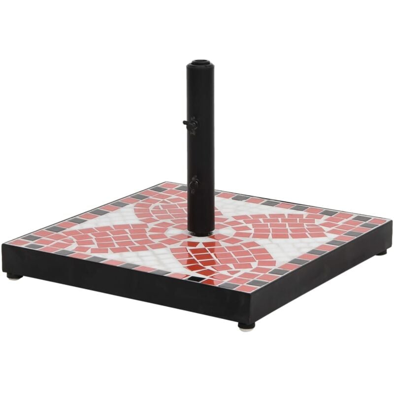 Base de parasol terre cuite et blanc carré 12 kg Vidaxl