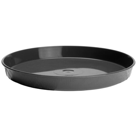 Base de plástico redonda con efecto madera para maceta 32 cm tamaño 6 grafito