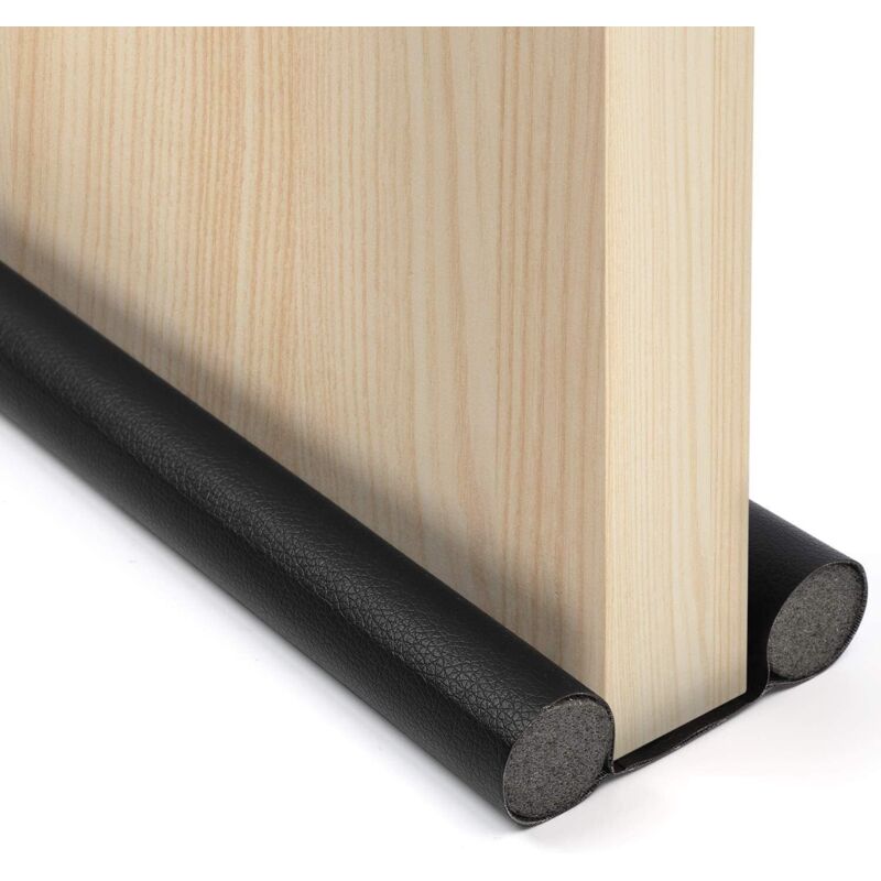 Base de porte isolée double couche - joint anti-bruit en silicone - protège des courants d'air froids et des insectes (noir)95 cm