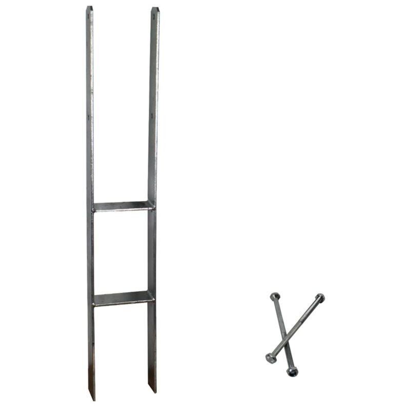 Poteau d'ancrage en h support de carport 111mm galvanisée à chaud longueur 80 cm