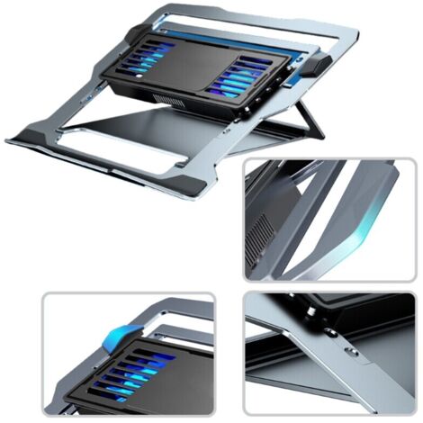 Base de refrigeración para portátil, enfriador con ventilador silencioso, adecuado para portátiles y videojuegos.