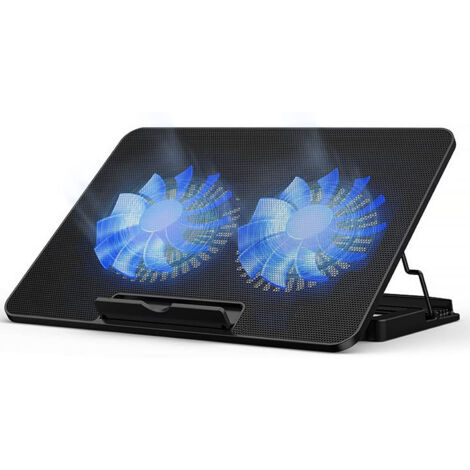 Base de refrigeración ultradelgada y portátil con alimentación USB para portátiles de 14 y 15,6 pulgadas (con 2 ventiladores grandes y silenciosos).