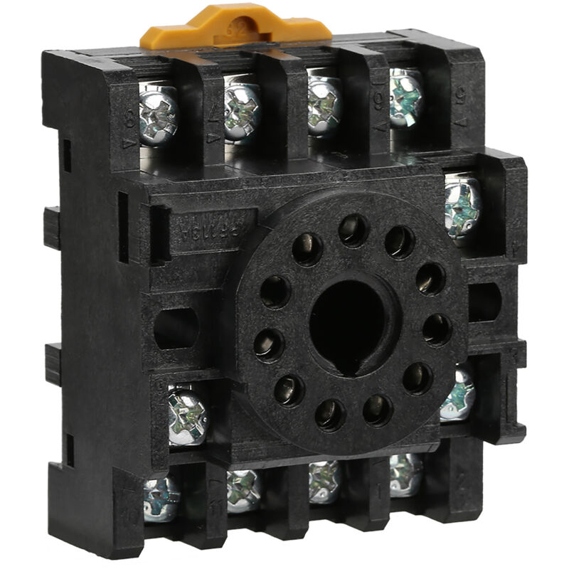 Base de Relais d'Alimentation à 11 Broches Embase pour Support de Base Bornes à Vis Montage sur Rail DIN pour JQX-10F Relais Temporisé JTX-2C