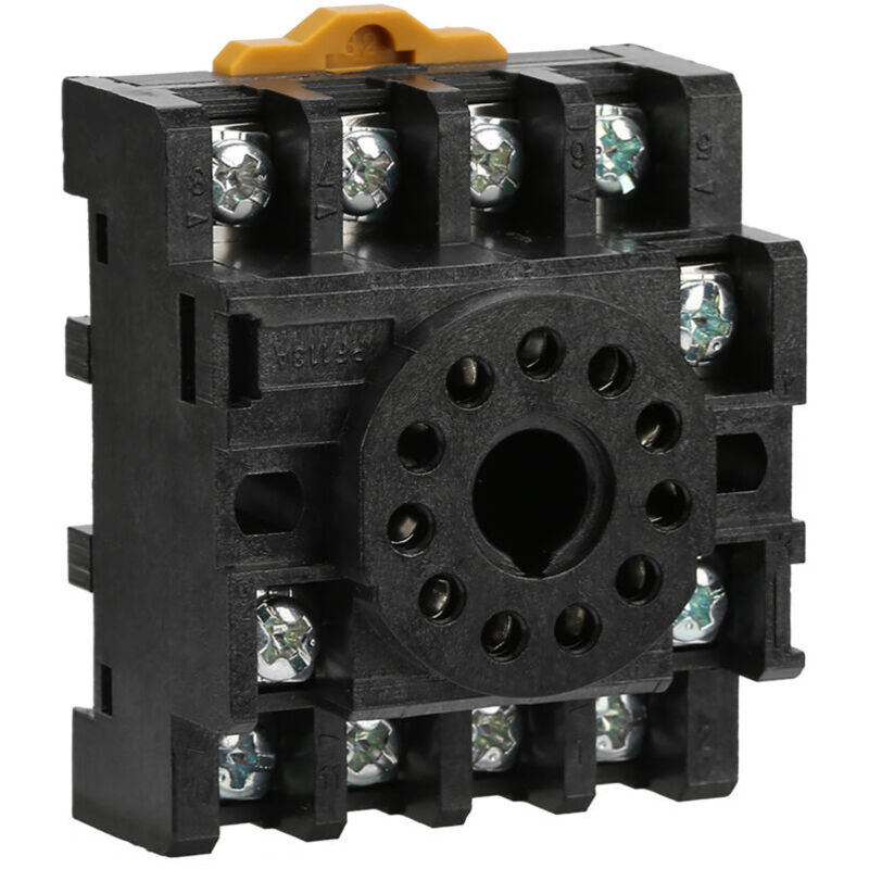 Base de Relais d'Alimentation à 11 Broches Embase pour Support de Base Bornes à Vis Montage sur Rail DIN pour JQX-10F Relais Temporisé JTX-2C