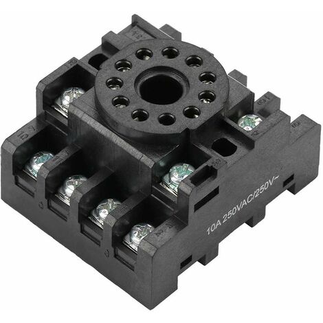 Base de Relais d'Alimentation à 11 Broches Embase pour Support de Base Bornes à Vis Montage sur Rail DIN pour JQX-10F Relais Temporisé JTX-2C