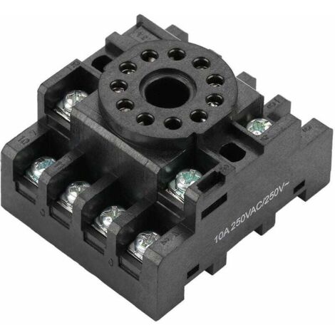 Base de Relais d'Alimentation à 11 Broches Embase pour Support de Base Bornes à Vis Montage sur Rail DIN pour JQX-10F Relais Temporisé JTX-2C