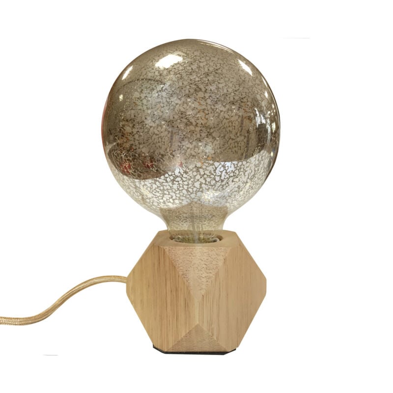 

Lámpara base de sobremesa poligonal de madera E27 con cable 1,5m. ( 67808) - ALG