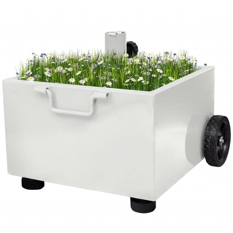 

Base de sombrilla de exterior con macetero blanco - Blanco
