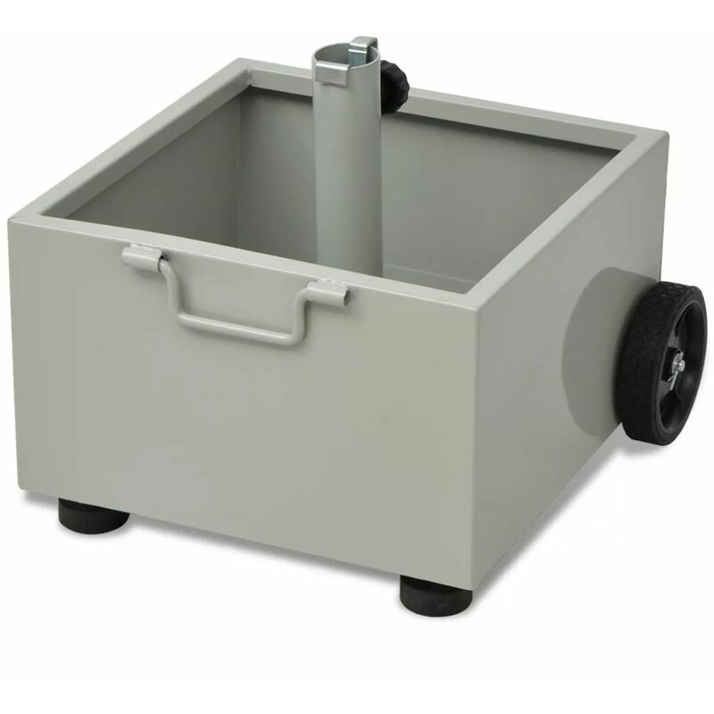 

Base de sombrilla de exterior con macetero gris