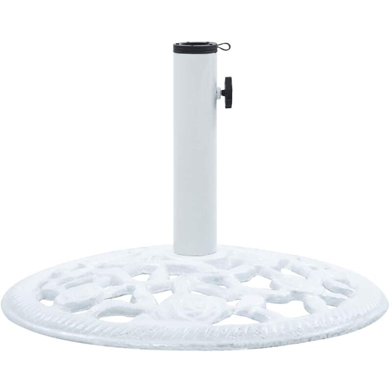 

vidaXL Base de sombrilla de hierro fundido blanco 12 kg 48 cm - Blanco