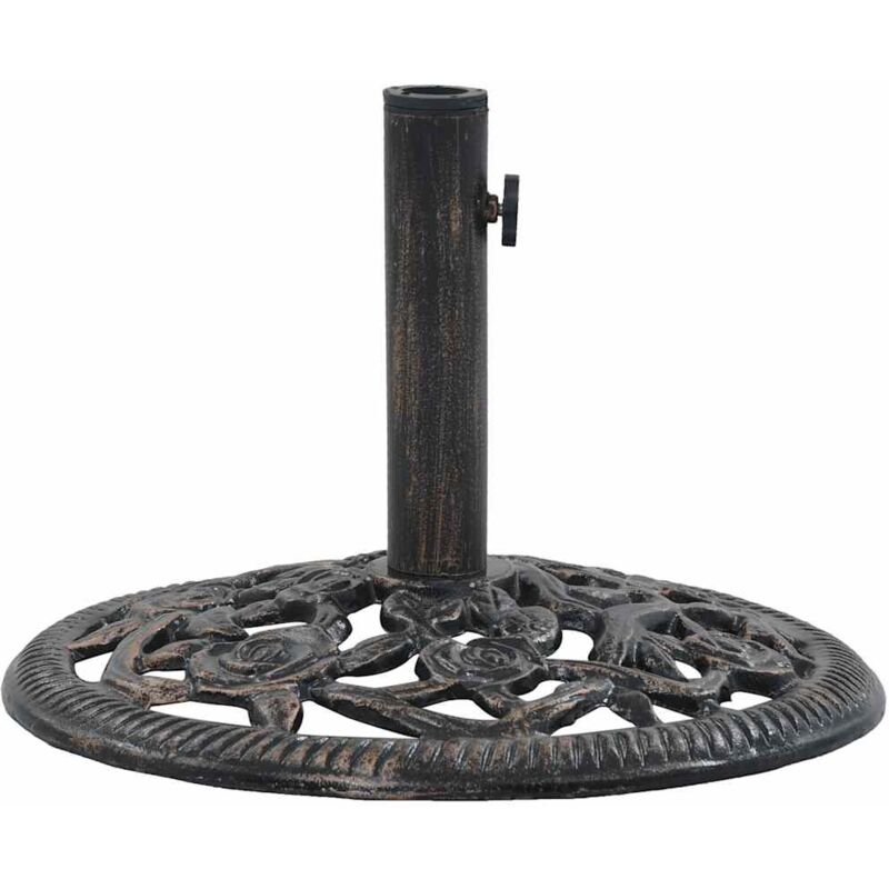 

vidaXL Base de sombrilla de hierro fundido color bronce 12 kg 48 cm - Marrón
