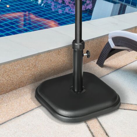 Base de Sombrilla de Jardín Peso 11 kg Soporte para Parasol Pie de Parasol para Mástil de Ø32-38 mm 36x36x31 cm Negro