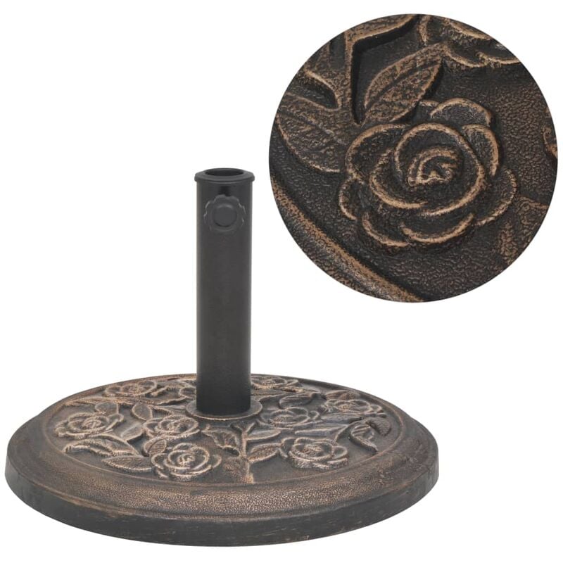 

Base de sombrilla de resina redonda bronce 9 kg - Marrón